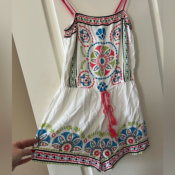 Flying Tomato White Vibrant Rayon Romper Women’s Size Medium - Picture 8 of 13